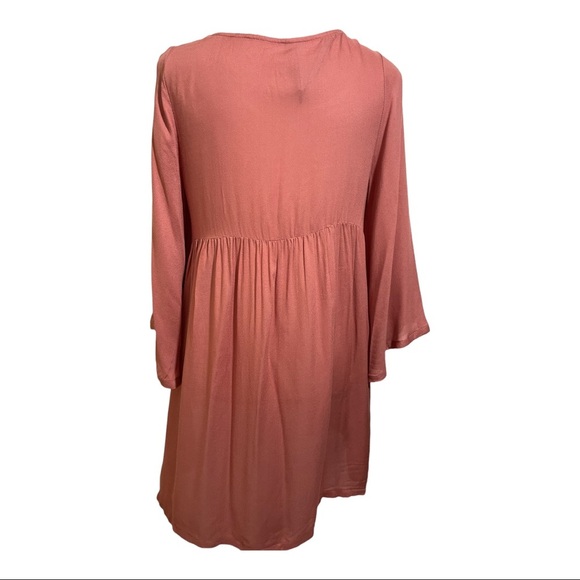 Rachel Pally smocked bell sleeves mini dress new no tag. Size medium rayon - Picture 4 of 8